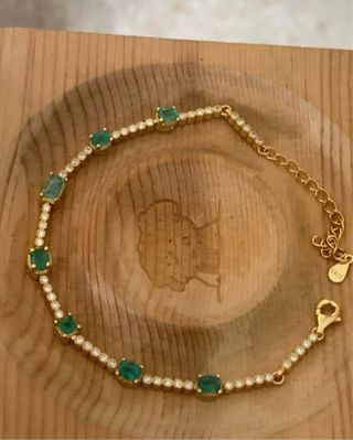 Pulsera Plata Esmeraldas y Circonitas