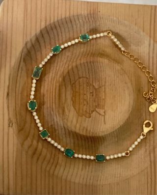 Pulsera Plata Esmeraldas y Circonitas