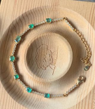 Pulsera Plata Esmeraldas y Circonitas