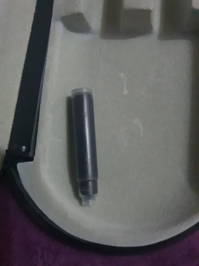 Penna stilografica nera e dorata