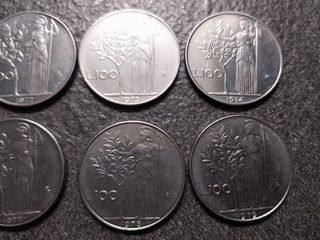10 Monete da 100 Lire Minerva 1970-1979 Italia