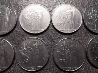 10 Monete da 100 Lire Minerva 1970-1979 Italia