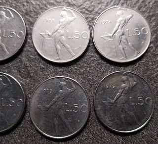 10 Monete da 50 Lire Vulcano 1970-1979 Italia