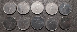 10 Monete da 50 Lire Vulcano 1970-1979 Italia