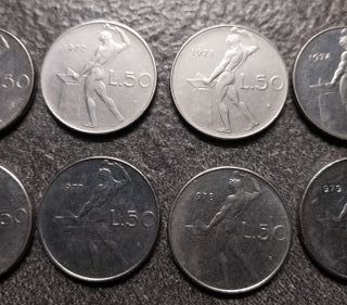 10 Monete da 50 Lire Vulcano 1970-1979 Italia