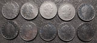 10 Monete da 50 Lire Vulcano 1970-1979 Italia