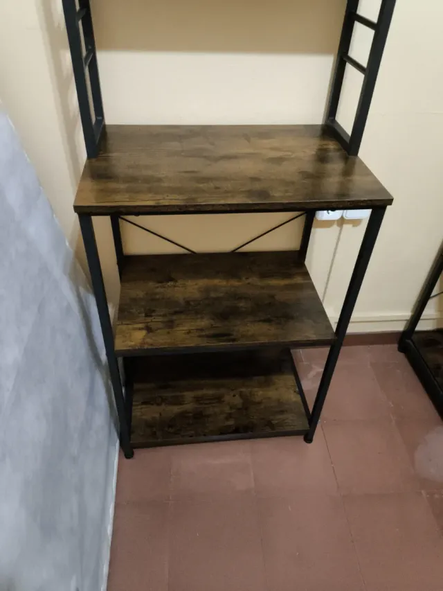 Estantería cocina abierta madera y metal