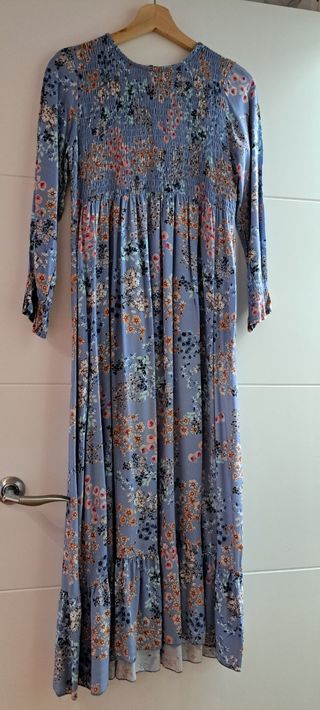 Vestido largo floral azul