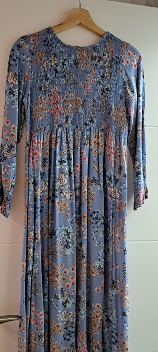 Vestido largo floral azul