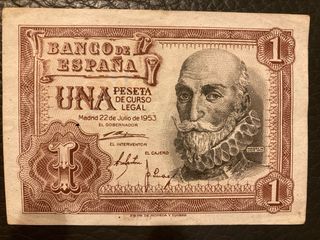 Billete de 1 Peseta Banco de España 1953