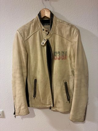 Chaqueta Cuero Jack & Jones Premium Beige