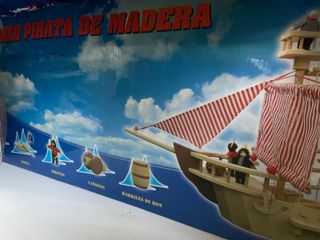 Barco Pirata de Madera Juguete Infantil