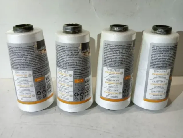 4 Bobine Macchina da Cucire Bianche