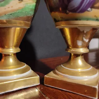 Pareja antiguo jarron porcelana estilo viejo París