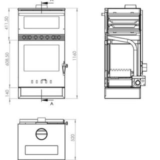 Estufa Leña TAKASHI Ventilada ESL197002