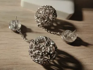 Pendientes largos plata con circonitas