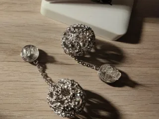 Pendientes largos plata con circonitas