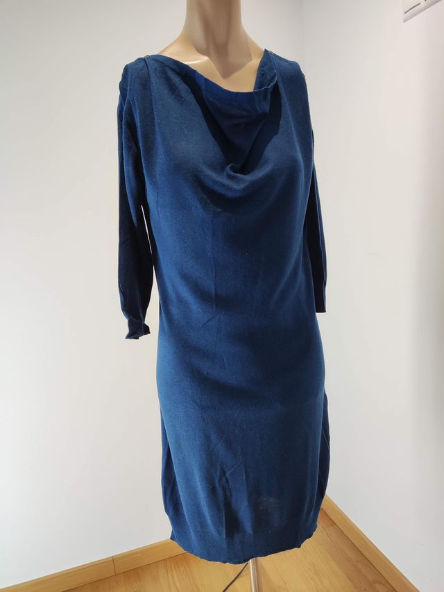 Vestido de punto fino azul