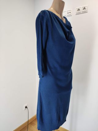 Vestido de punto fino azul