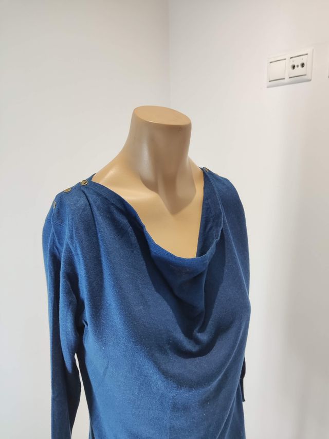 Vestido de punto fino azul