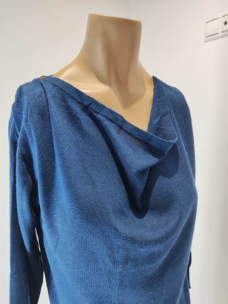 Vestido de punto fino azul