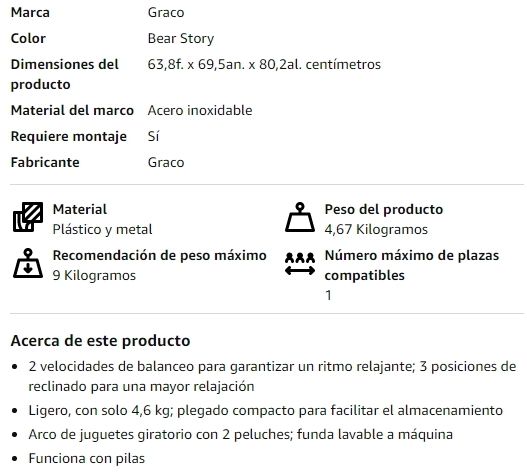 Columpio Bebé Graco Baby Delight