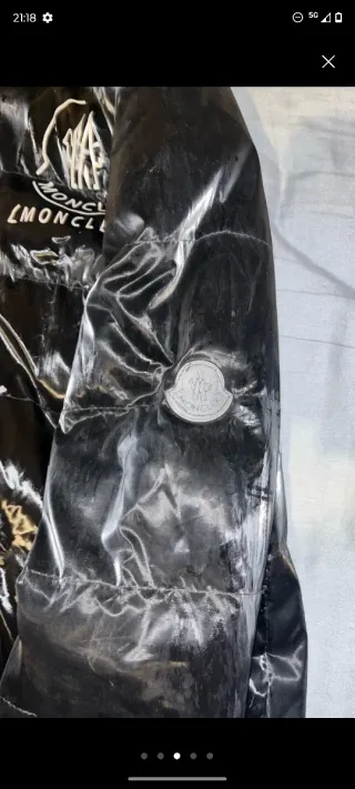 Abrigo Moncler Negro Brillante