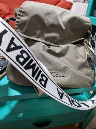Bolso BIMBA Y LOLA verde militar y blanco