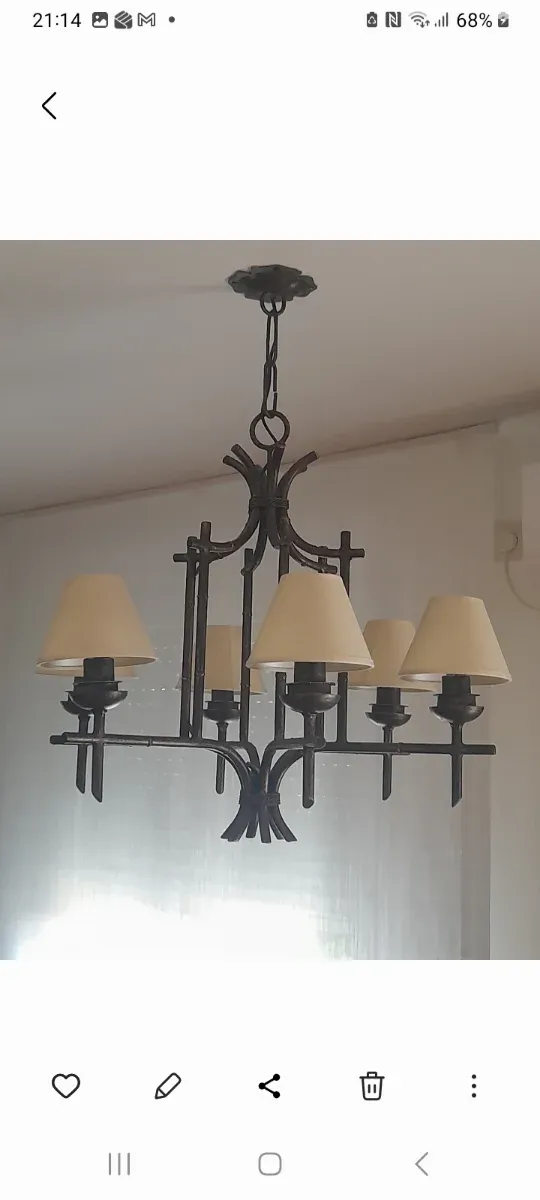 Lâmpada de jantar de bronze Becara