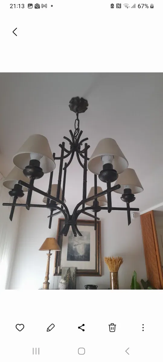 Lâmpada de jantar de bronze Becara