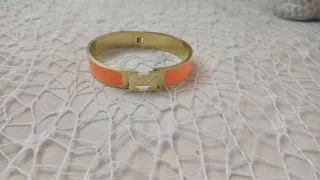Pulsera Hermès H Acero Dorado y Naranja