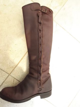 Botas de equitación de cuero marrón