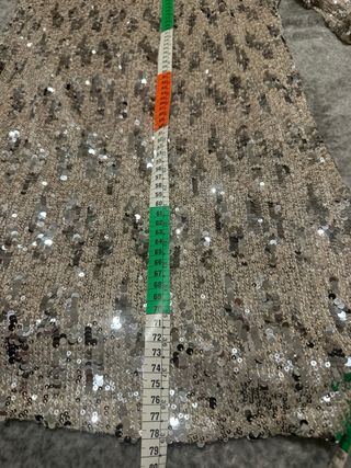 Vestido de fiesta lentejuelas plateadas Talla S