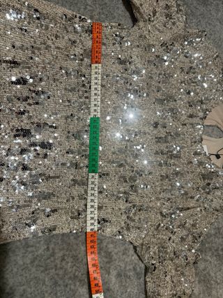 Vestido de fiesta lentejuelas plateadas Talla S