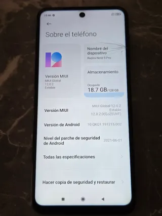 Xiaomi Redmi Note 9 Pro 128 GB con custodia