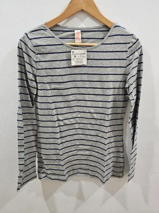 Camiseta rayas mujer M 100% algodón