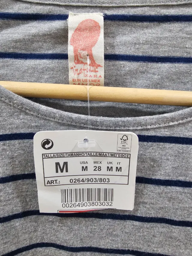 Camiseta rayas mujer M 100% algodón