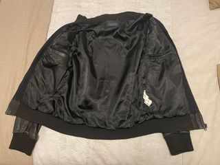 Chaqueta Cuero Zara Hombre Negra