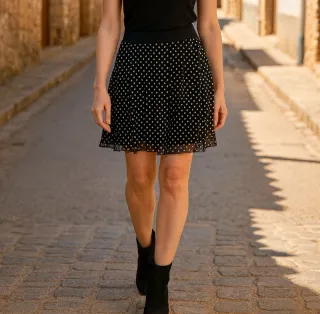 Falda corta de lunares