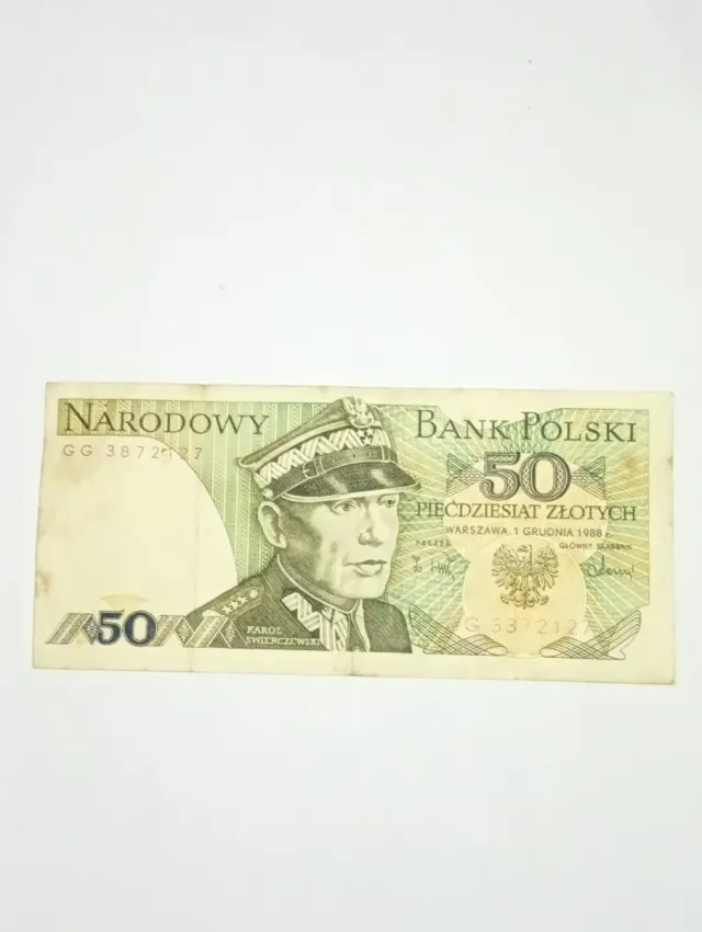 Billete 50 Zlotych Polonia 1988 Karol Swierczewski