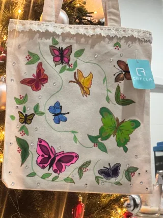 Bolso de tela Crella pintado a mano