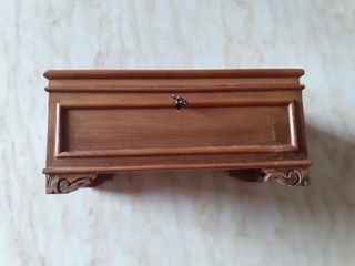 Scatola Cofanetto di legno con chiavetta anni 50