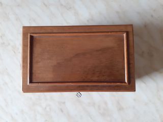 Scatola Cofanetto di legno con chiavetta anni 50