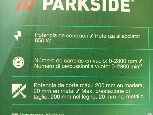 Sierra Sable PARKSIDE Eléctrica