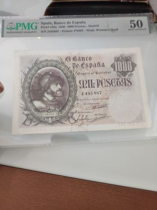 Billete 1000 Pesetas 1940 PMG 50