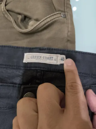 Pack 2 Pantalones Green Coast Talla 48 elásticos.