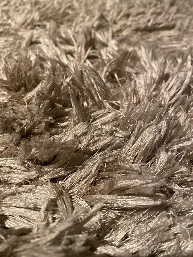 2 Tapetes redondos de pelo longo bege