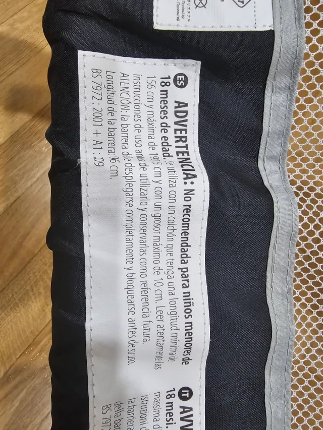 Barrera de seguridad para cama infantil