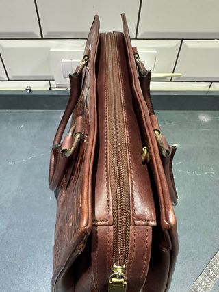 Bolso Piel Cocodrilo Bol Perdix Marrón