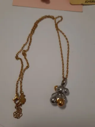 Collar Tous Oso Plata y baño de Oro